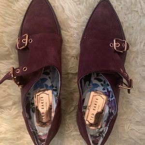 Brand new maroon suede Ted Baker flats